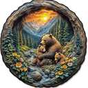 Wooden Puzzles for Adults, 3D Visual Effect Brown Bear Embrace Wooden Jigsaw Puzzle Kids, 396 PCS Unique Shape Wood Puzzle Adult,Puzzle for Adults,Birthday Gifts Family Games (XL-17 * 16.6 inch)