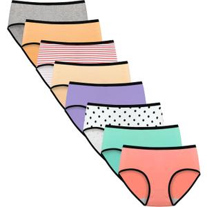 Nalwort Girls Panties Big Kids Cotton Underwear for Teens Briefs Pack of 8 (8-10 Years, Color-3)
