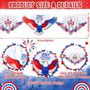 Embroidered Patriotic 250 Anniversary Kitchen Curtain Valance 58 x 14 Inch 4th of July 250 Years of Freedom Red White Blue Eagle Window Treatment Valance Curtain for Independence Day