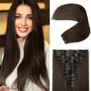 REECHO Hair Extensions, 11PCS Clip in Hair Extensions 24" Long Straight hair extensions HE005 Natural Soft Synthetic Hairpieces for Women  Chocolate Brown