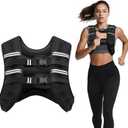 Ragebby Weighted Vest, 12lb for Men, Women with Reflective Stripe, Weight Vests Adjustable for Workout, Strength Training, Running, Fitness, Muscle Building, Weight Loss clearance (Black)