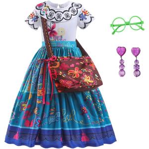 Mirabel Costume for Girls Cosplay Isabella Dress | Princess Halloween Dress Up, Christmas Birthday Party Outfit, with Accessories, 12
