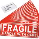 Fragile Stickers, Large Size 8 x2.7 in, Handle with Care, for Shipping Packing Moving, 100 Labels