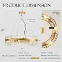 31.9" Gold Modern Crystal Chandelier Light Fixtures Luxury 2 Rings Crystal Chandeliers for Dining Room 16-Light Round Hanging Pendant Lighting for Living Room Kitchen Island Entryway Bedroom, Diameter 31.9", 16-Light