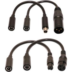 42V 2A Charging Adapter Cable Universal 4 Plugs Replacement for 36V Lithium Battery, Pack DC 5.5 * 2.1 with 8mm 3 Prong /12mm 3 Prong /8mm RCA/3-Pin Male XLR Connector, Power Supply Cord