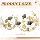 Yerliker Large 3D Metal Wall Art Decor, Handmade Round Golden Ginkgo Leaf Wall Sculpture 43.3" Vertical, Unique Gold & Gray Modern Decor for Living Room, Bedroom, Office, Home