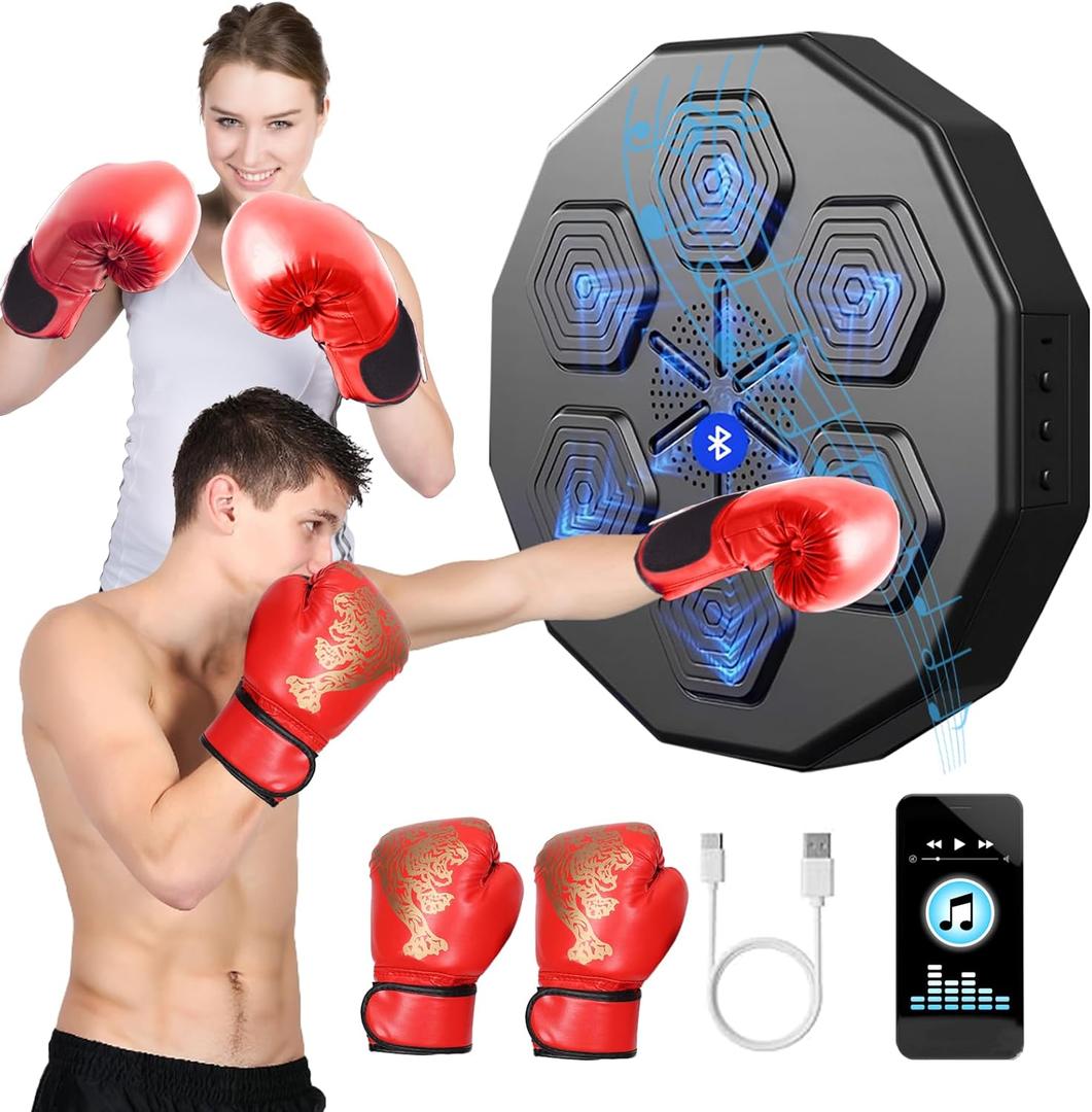 Boxing Machine,The Upgraded 2.0 Smart Bluetooth Boxing Equipment with Gloves, Music Boxing Machine for Adults and Kid, Wall-Mounted Exercise Equipment for Home