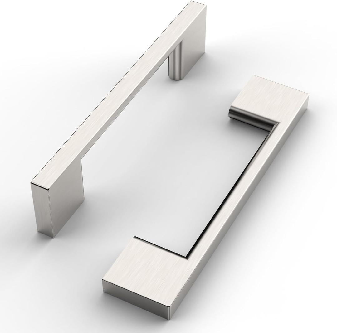 FILTA 10 Pack 3.75 Inch(96mm) Hole Centers Brushed Nickel Cabinet Pulls,Stylish Satin Nickel Cabinet Pulls Zinc Alloy Cabinet Hardware for Cabinets Cupboard Handles Drawer Pulls