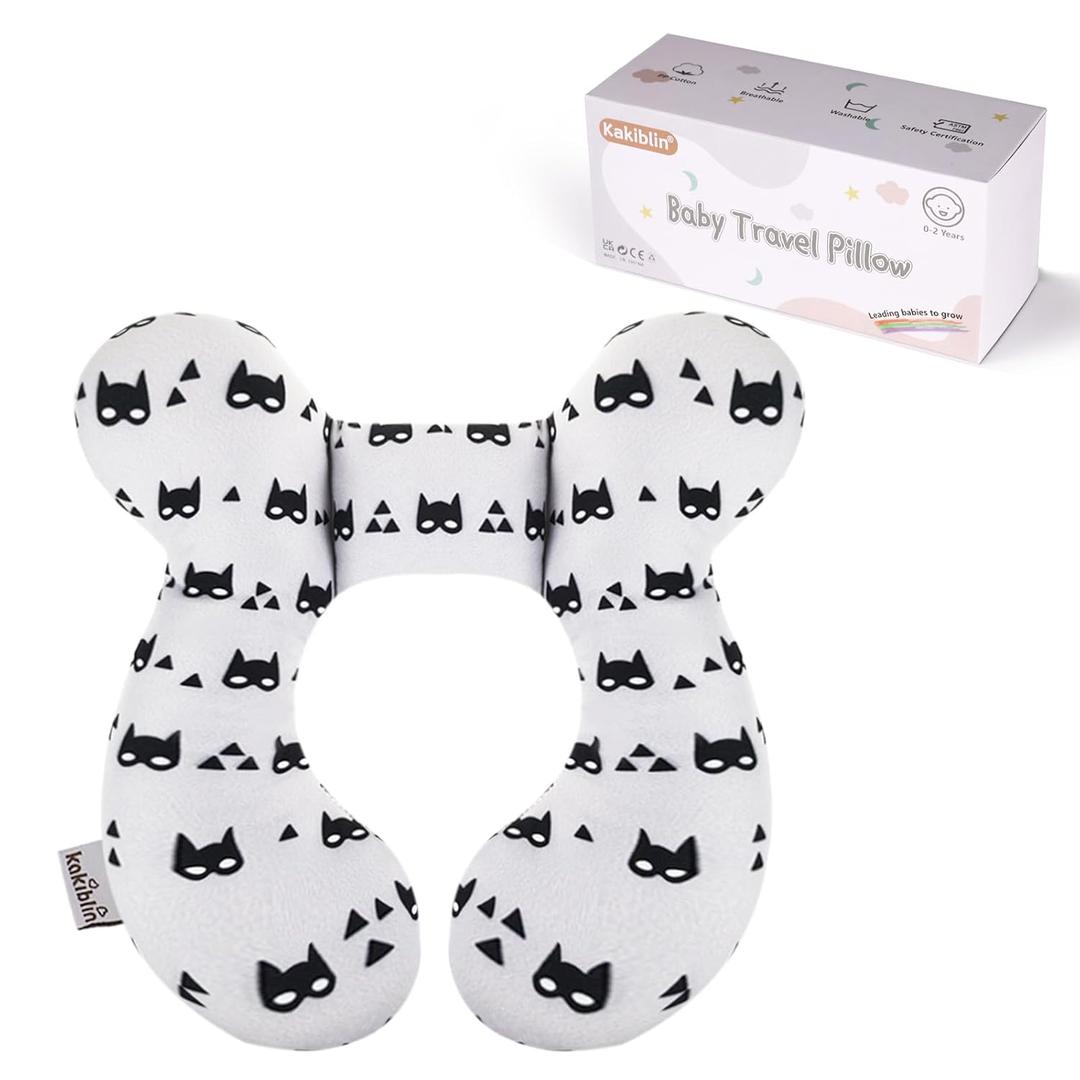 KAKIBLIN Baby Travel Pillow for Head and Neck, Upgraded Baby Support Pillow, Baby Neck Pillows for Car Seat,Pushchair,Travel, Grey