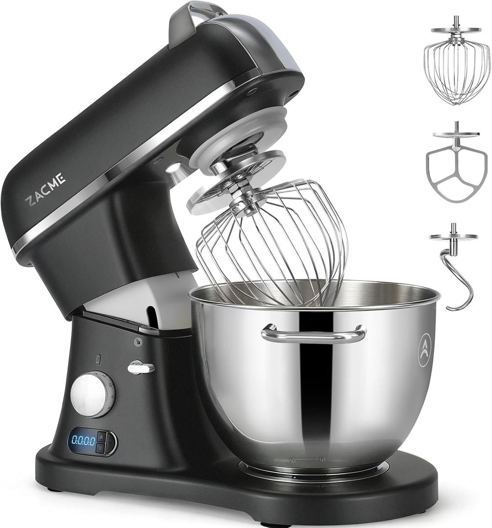 8.4QT Commercial Stand Mixer 800W with Aluminum Die Casting Meets the Standard of NSF/ANSI 8-2023, Mixers Kitchen Electric Stand Mixer with Stainless Steel 8L Bowl, Dough Hook, Whisk and Beater, Black