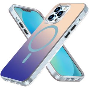 AUROX Magnetic Case for iPhone 13 Pro Case, Compatible with MagSafe, Shockproof Military-Grade Protection Phone Case, Iridescent Translucent Matte Slim Protective Phone Cover, Gradient Blue