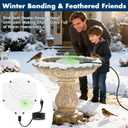 Outdoors 100W Bird Bath Heater for Winter,Birdbath Deicer Pond De-icer Thermostatically Controlled Birdbaths Water Heater with 5.9 Ft Power Cord and Working Indicator Light (White)