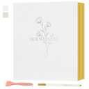 Lanpn Wedding Self Adhesive Photo Album Scrapbook 80 Pages, Linen Photos Albums DIY Sticky Magnetic Pages holds 4x6 5x7 A4 A5 Picture for Wedding (Large, 40 sheets, White)