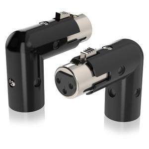 Coda Right Angle XLR Adapter (2 Pack) - 90 Degree Adjustable Male to Female XLR Connector, Durable Universal 3-Pin Fit, Plug and Play Setup for Musicians & Audio Engineers, Crystal Clear Audio Quality