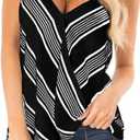 SAUKOLE Women's Adjustable Spaghetti Strap Shirts Blouses V Neck Floral Print Summer Sleeveless Casual Tank Tops (Large)