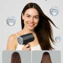 ANNLARY Hair Dryer with Comb | 1800W Blow Dryer with Diffuser for Curly Hair | Plasma Ionic Hairdryer for Frizz Control | Foldable & Protable Design for Travel | 6.5 ft ALCI Cord
