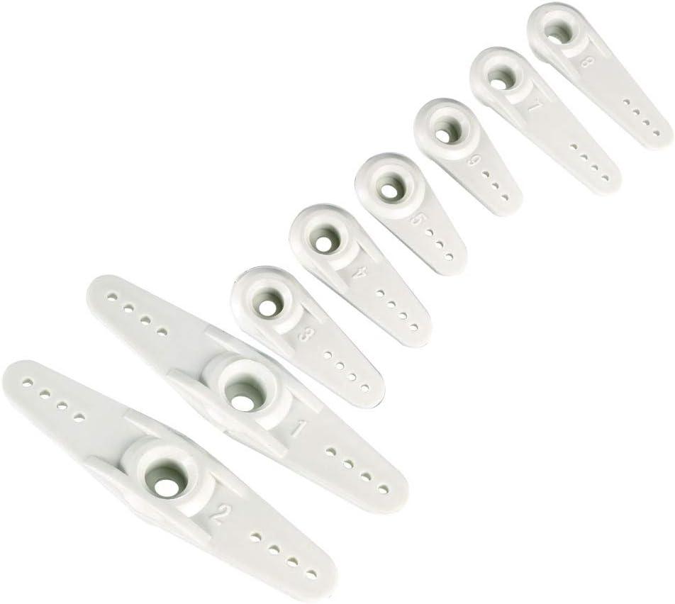 uxcell Plastic Servo Arms 25T White, 3mm Hole Single/Double Arm for Futaba 1 Set