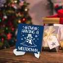 Christmas Decor Rustic Xmas Wooden Desk Decor Funny Seasonal Winter Holiday Christmas Decorations for Home Farmhouse Office Table Shelf Table Tiered Tray Merry Christmas Sign Plaque with Wood Stand 5