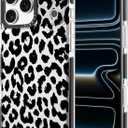 for iPhone 17 Pro Max Case for Women, Cute Black Leopard Animal Print Girly Design Kawaii Aesthetic Cartoon Pattern Soft TPU Case Cover for iPhone 17 Pro Max (6.9")