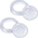 2 Inch 2 Set Silicon Patio Table Umbrella Hole Ring for Standard Table Hole, Umbrella Hole Ring Plug and Cap Set, Outdoor Patio Umbrella Plug for Patio Table (White)