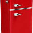 Frigidaire Retro Compact Fridge Freezer Combo, 3.1 cu. ft. Capacity, Small Top Freezer Refrigerator, Mini Fridge with Built-in Bottle Opener 19"D x 20.5" W x 33.5" H (Red)