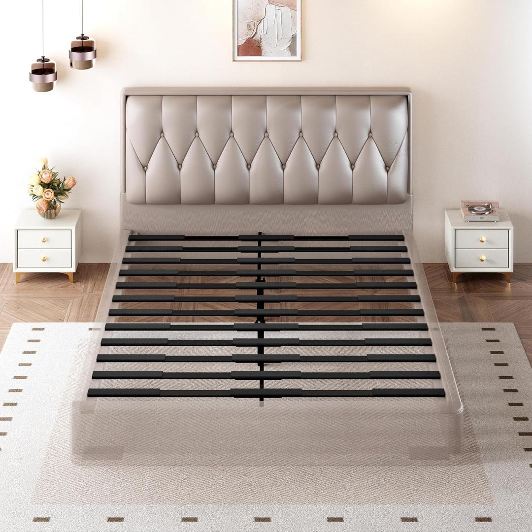 King Bed Frame Support Slats for Wood/Upholstered/Metal Bed
Adjustable:75”-77.2”,Prevent Sagging,Heavy Duty Low Profile Box Spring Alternative,EVA noise free,anti-slip, Universal fits