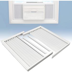 Flamorrow Window Air Conditioner Side Panels with Frame, Fits 10,000 BTU Window Air Conditioners, AC Accordion Filler Kit and Air Conditioner Curtain Replacement for Window AC Units