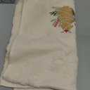 2 Pack Christmas Gingerbread Hand Towels 100% Cotton Jacquard Snowflake Embroidered Candy holiday Kitchen dish Towels Retro Neutral Beige Bathroom Towels Set gift Seasonal Xmas Winter Bathroom Decor