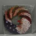 4th of July Wreath for Front Door, Jaxbo 2025 New Patriotic Wreath Handmade Eagle Wreaths, Red White and Blue Flag Wreaths Festival Garland Decoration Front Door Wall Home Decor