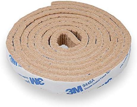Self Adhesive Felt Furniture Pads: Furniture Sliders for Hardwood Floors, Chair Leg Floor Protectors, Heavy Duty Felt Strip Roll for All Hard Surfaces, 1/2" x 60" Roll, Beige 2 pcs