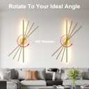 Tartek Battery Operated Wall Sconces Set of Two, Rechargeable Wall Lights with Remote Control, Dimmable 3000K-6000K LED Wall Lamp, 360Rotate, Long Wireless Sconces for Living Room, Bedroom
