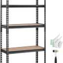 VEVOR Storage Shelving Unit, 5-Tier Adjustable, 2000 lbs Capacity, Heavy Duty Garage Shelves Metal Organizer Utility Rack, Black, 30" L x 12" W x 60" H for Kitchen Pantry Basement Bathroom Laundry