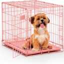 MidWest Homes for Pets Newly Enhanced Single & Double Door iCrate Dog Crate, Includes Leak-Proof Pan, Floor Protecting Feet, Divider Panel & New Patented Features (24L x 18W x 19H Inches, Pink)
