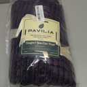 PAVILIA Super Soft Fleece Throw Blanket Eggplant Purple, Luxury Fuzzy Plush Flannel Throw, Warm Cozy Ribbed Microfiber Blanket for Sofa Couch Bed, Lightweight Striped Blanket, Purple, 50x60