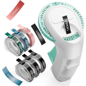 Vixic Retro Label Maker - Embossed Label Printer for Home, Kitchen, Office Organization - DIY