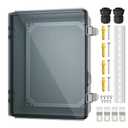 Joinfworld Electrical Box Weatherproof Plastic Junction Box 15.7x11.8x7.1 Outdoor WiFi Nema 4 Enclosure Clear Cover for Electric Connection Exterior Project