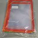 30 Packs Oversized Dry Erase Pockets Sleeves - 10 Assorted Colors with 2 Binder Rings - Dry Erase Sheets Reusable - 10x14 Ticket Holders - Clear Plastic Sheet Protectors for Classroom Teacher Supplies