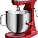 GuanQiao 6 QT Food-Grade Stainless Steel Mixer Bowl Compatible With KITCHENAID BOWL LIFT STAND MIXERS 5.5-6 Quart, With Anti-slip Handle & 2 Matching Locks, Stainless Steel Polished