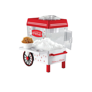 Nostalgia Coca-Cola Snow Cone Shaved Ice Machine - Coke Retro Table-Top Slushie Machine Makes 20 Icy Treats - Includes 2 Reusable Plastic Cups & Ice Scoop - White & Red