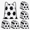 15 Pcs Soccer Drawstring Bags Backpack Birthday Party Goodie Favor Bags Gift Bag for Gym Sports Storage Travel