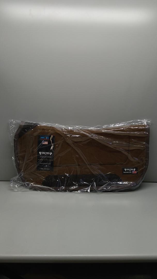 equi-tech Square Contour Trail Pad with Breathable Non-Slip Tacky Too Bottom - Durable Shock-Absorbing Stain & UV Resistant Horse Saddle Pad with Spine Relief Channel - 30" L x 30" D, Brown Microsuede