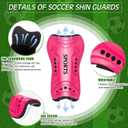 Chuarry 2 Set Soccer Shin Guards for Girls with Socks Toddler Shin Pads Football Kids Sport Protection Lightweight Gear Leg Protection for 3-15 Girls Boys Children Teens, Small