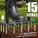 Aerator Lawn Tool Lawn Aerator -Heavy Duty Manual Grass Aerator with 15 Iron Spikes, Height Adjustable, Yard Aerator Tool for LawnBlack