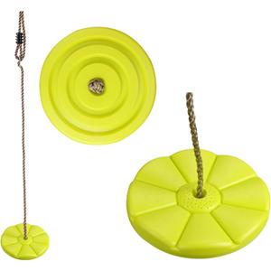IFOYO Tree Swing Disc, Round Kids Swing Seat for Outdoor Backyard Playground, Holds 220lbs 100kg for 3 to 10 Years Kids Children, Yellow