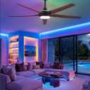 Fanbulous 56'' Smart Ceiling Fans with RGB Lights, Modern Ceiling Fan with Alexa/App/Remote Control, Dimmable LED Light, Reversible DC Motor, for Living Room, Bedroom, Game Room, Walnut