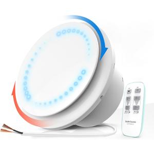 6 inch Bathroom Exhaust Fan with Remote 2 Way 6 Speed Upgraded Powerful Low Noise Vent Fan 3000RPM DC Motor Energy Saving Household Ventilation Fans for Attic Basement Garage Washroom P206A2 (White)