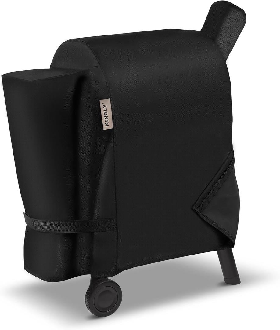 Pellet Grill Cover for Traeger Pro 22/575 Series,600D Heavy Duty Rip-Proof Material Smoker Cover, Waterproof UV and Fade Resistant Grill Cover with Straps & Zippers for Traeger Lil'Tex Elite, Eastwood