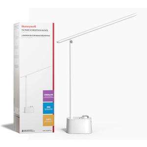 Honeywell Upgraded LED Desk Lamp - H01 Pro Sunturalux Foldable Desk Light with USB A+C Charging Port, 3 Color Modes Dimmable Table Lamp for Home Office Reading(White)