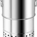 Stainless Smokeless Charcoal Grills Surround Charcoal Barrel Grill 360 Smokeless Outdoor Barbecue Grill for Travel for Travel, Outdoor Cooking and BBQ, Camping Grill Picnic Patio Backyard