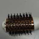 Travel Blow Dryer Brush in one, Dual Voltage 110V-240V Mini Hot Air Brush, Hair Trends Nano Titanium 2 Inch One Step Hair Dryer and Styler Volumizer Oval Shape (50 mm, White & Rose Gold)